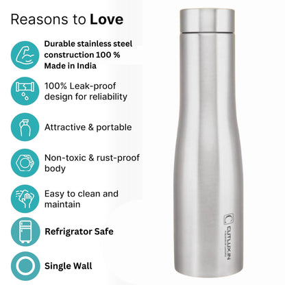 Cutlux 1000ml 4 Piece Multipurpose Stainless Steel Water Bottle (Shrine)