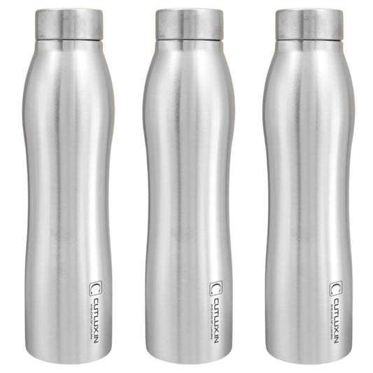 Cutlux 1000ml 3 Piece Multipurpose Stainless Steel Water Bottle (Frosty)