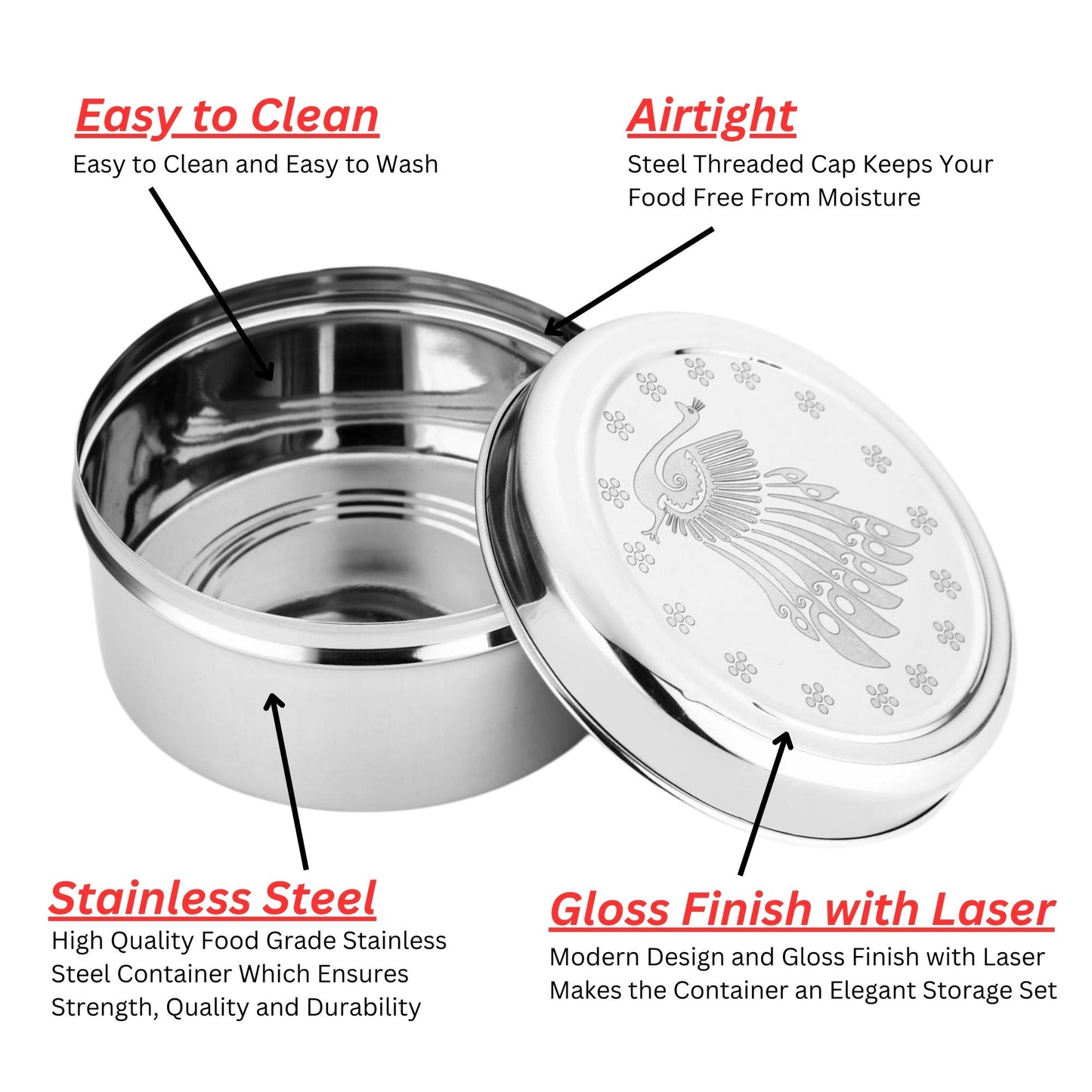 Cutlux Stainless Steel Kitchen Storage Container (650 ml)