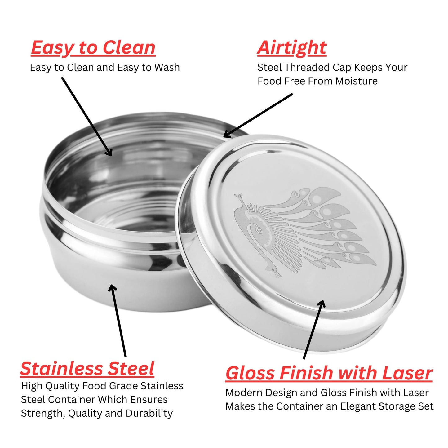 Cutlux Stainless Steel Kitchen Storage Container (650 ml)