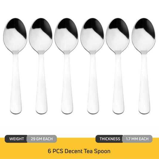 Cutlux Stainless Steel Tea Spoon Set for Tea, Coffee, Sugar & Spices, Small Spoons, Silver