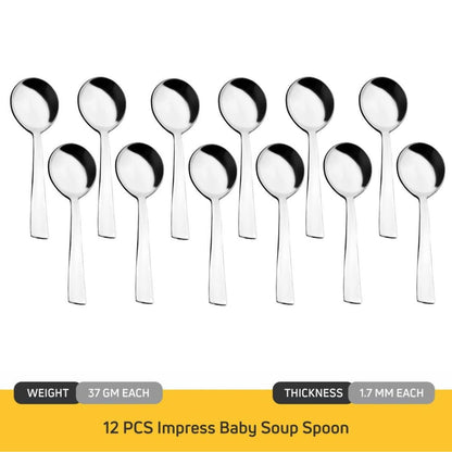 Cutlux Stainless Steel Soup Spoon Set for Home & Kitchen