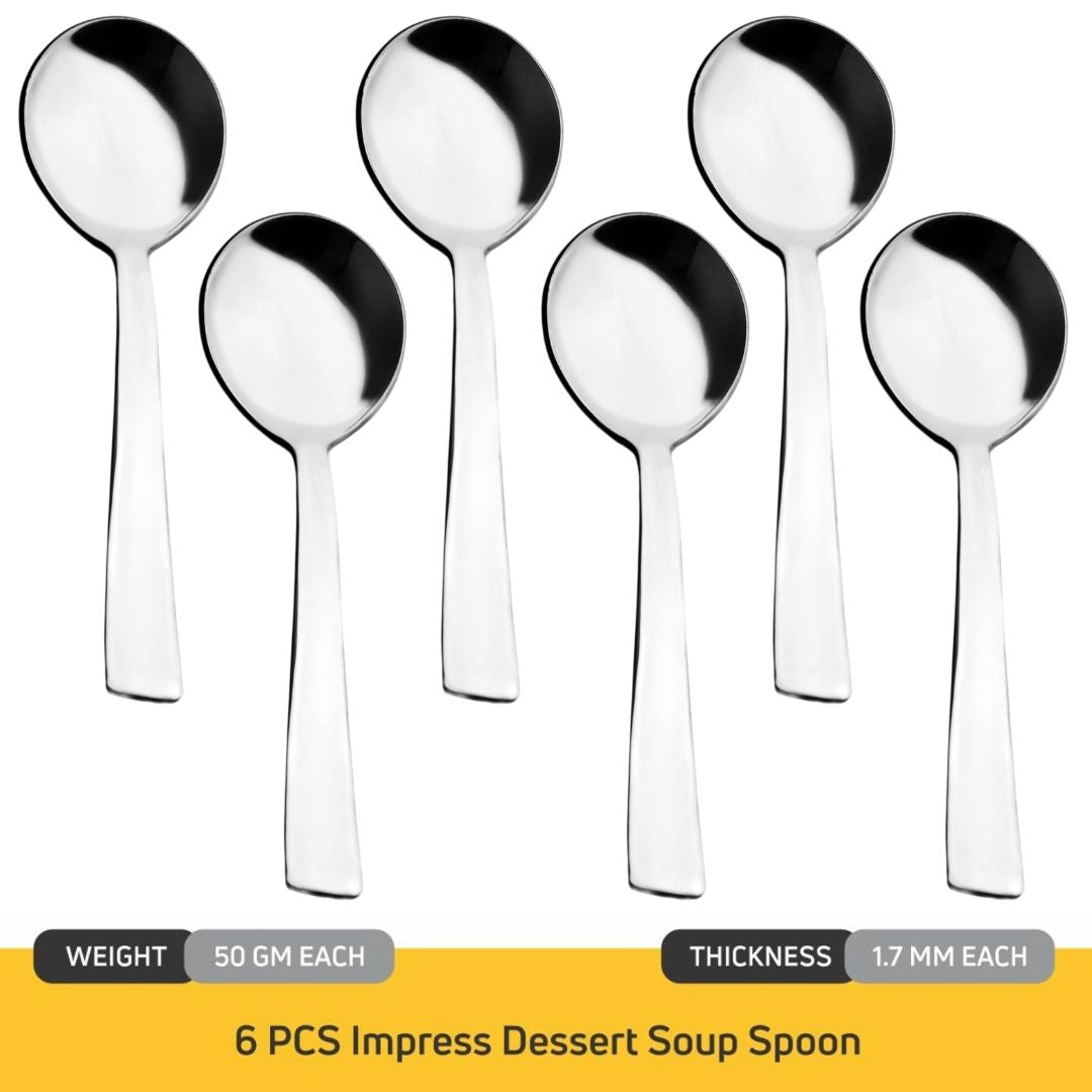 Cutlux Premium Stainless Steel Spoons Round Spoons, Heavy-Weight Soup Spoons Spoon Set